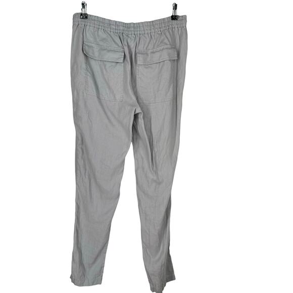 Womens Vince 100% Linen Drawstring Pants SM Lt Gray Office Work Casual Pull On - Picture 3 of 6